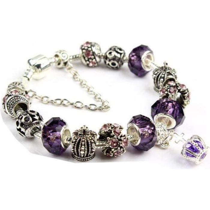 18CM Bracelet Charmes de Bijoux Argent Sterling 925/1000 bijoux femme