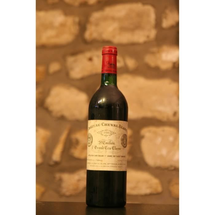 Vin rouge, St Emilion grand Cru, Château cheval blanc 1980 Rouge
