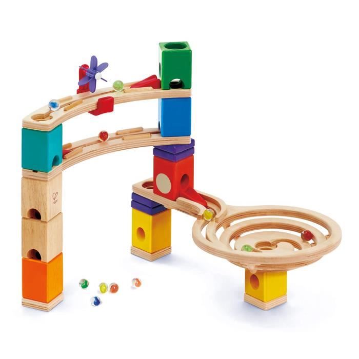 Hape-HAPE-E6021-Jeux de Construction et Circuit de Billes Race to The Finish Jouets en Bois, E6021, Multicolore