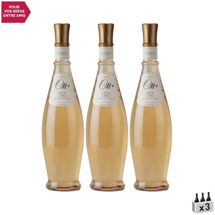 Côtes de Provence Château de Selle Coeur de grain Rosé 2020 - Lot de 3x75cl - Domaines OTT - Vin AOC Rosé de Provence