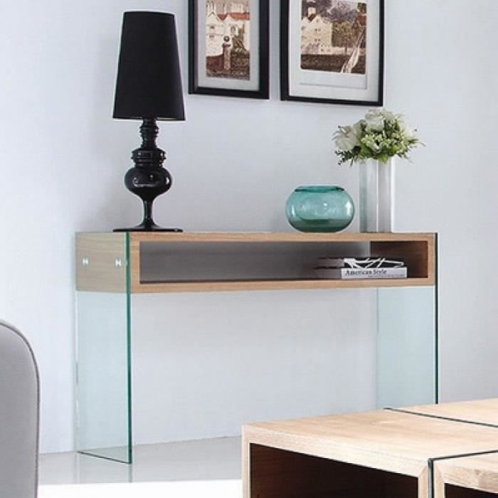 Console en verre design WOODI