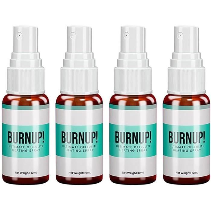 4PCS Burn Up Ultimate Cellulite Heating Spray,10ml Weight Loss Fast Fat Burner Slimming Spray Belly Fat