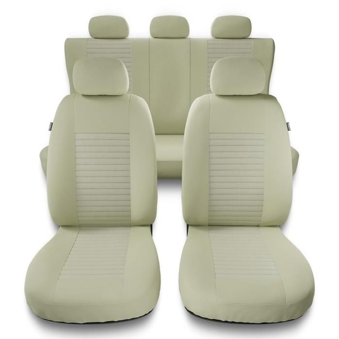MD-7 Beige - Housses de sieges universelles compatibles avec NISSAN MICRA K11 K12 K13 K14 (simili cuir) PU6610