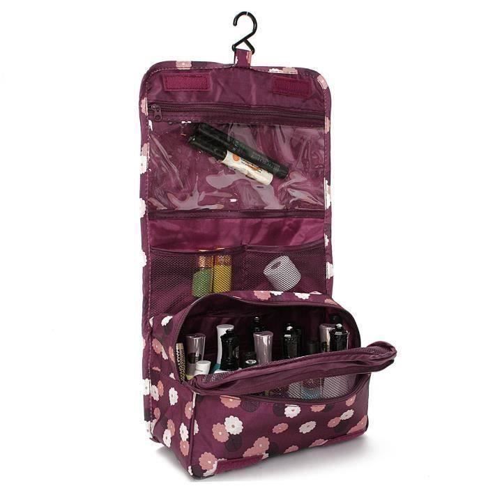Sac de Trousse Sac Rangement Mural Trousse Toilette Voyage Cosmétique Maquillage Etanche Rouge FR79323