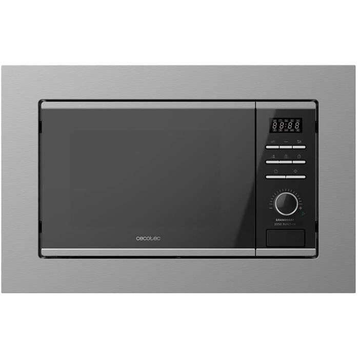 FOUR Cecotec Micro-ondes Encastrable Numérique GrandHeat 2050 Built-In Steel Black. 800W, 20L, Gril avec 1000W, 7 Fonctio173
