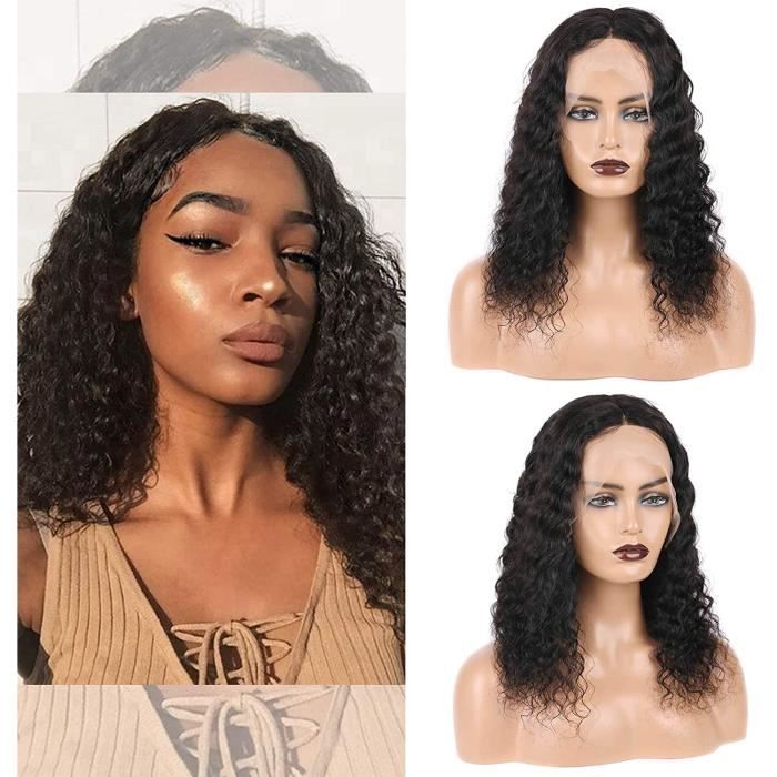 T-Part Lace Front Wigs Perruque Deep Wave Perruques de cheveux brésiliens 13×5×0,5 T Partie médiane Perruque profonde et bouclée p