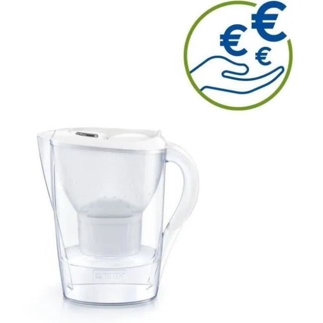 Carafe filtrante Marella blanche BRITA - 1 filtre MAXTRA+ inclus