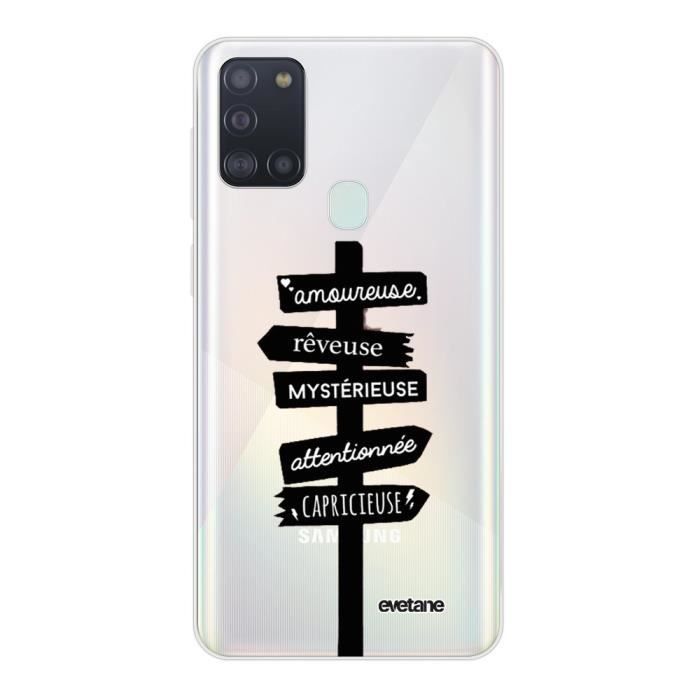 Coque Samsung Galaxy A21S 360 intégrale transparente Traits De Caractère Ecriture Tendance Design Evetane.