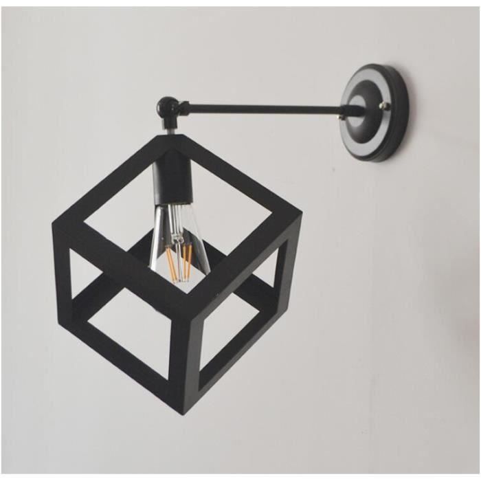 EXBON® Appliques Murales Carré géométrique en fer forgé 16cm