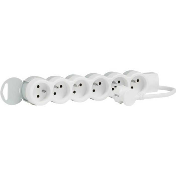 LEGRAND Rallonge multiprise standard 6x2 P+T cordon 1,5 m blanc et gris