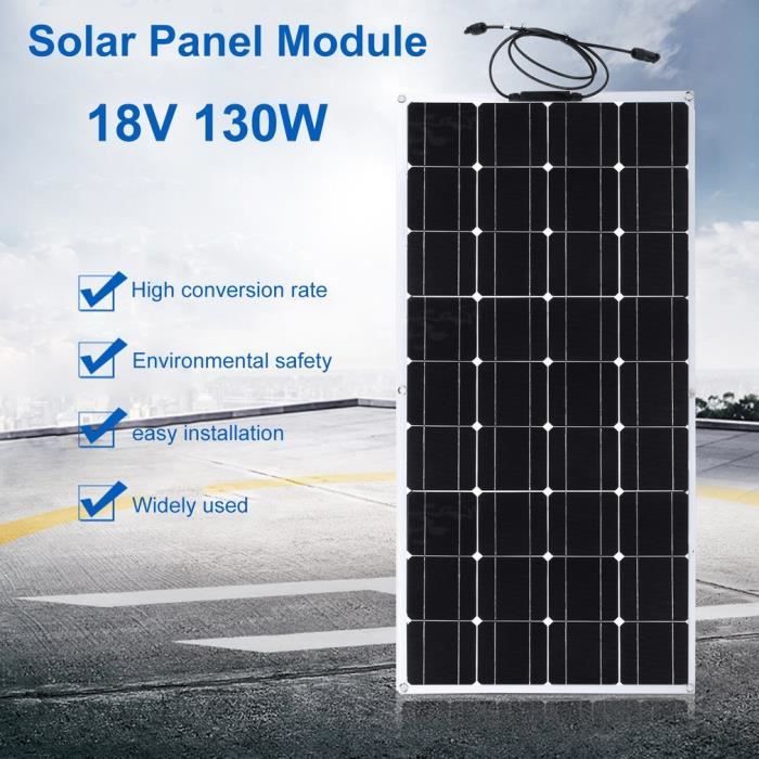 panneau solaire 130w chargeant pour le bateau hors réseau module de système d'alimentation