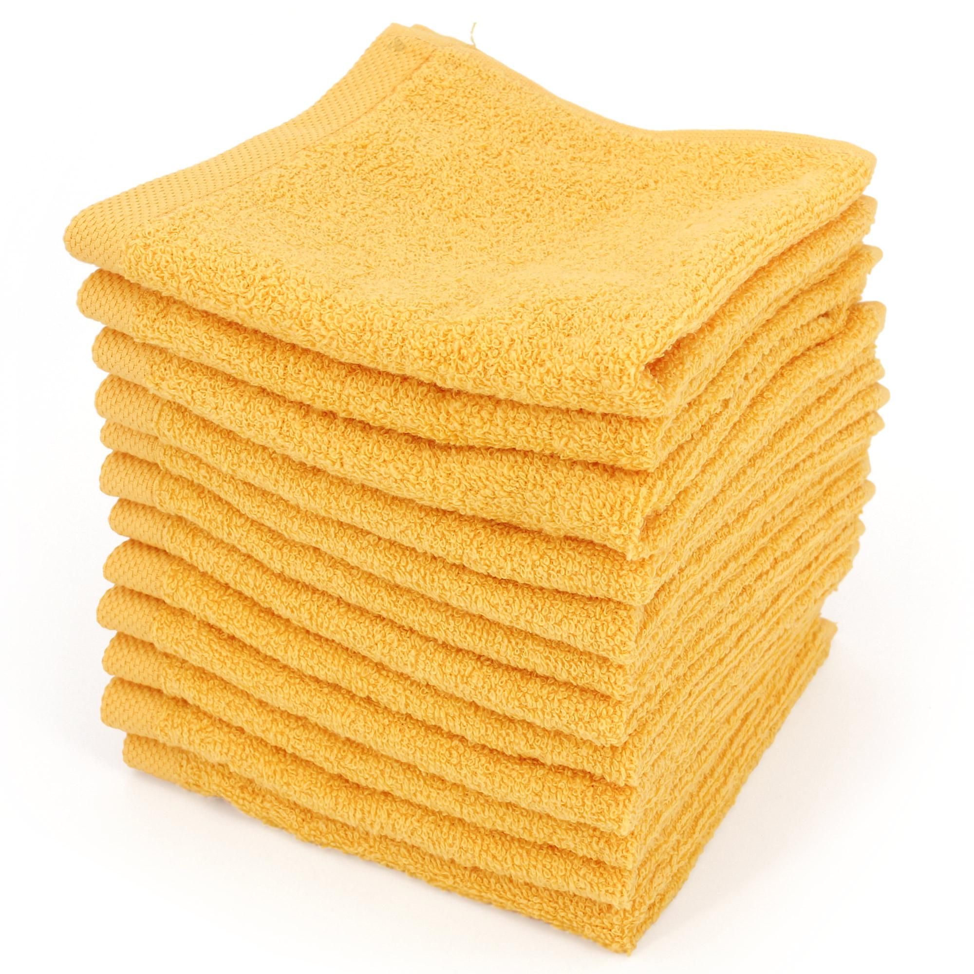 Lot de 12 serviettes invité 30x30 cm ALPHA jaune Or Jaune