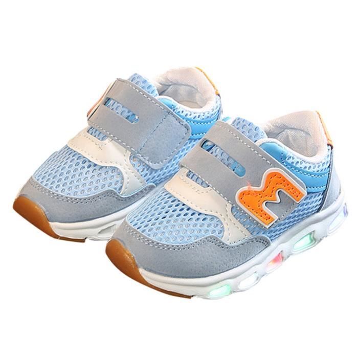 CHAUSSURES DE RUNNING - CHAUSSURES D'ATHLETISME Enfants Enfants Filles Garçons Maille Lettre LED Light Up Baskets Lumineuses