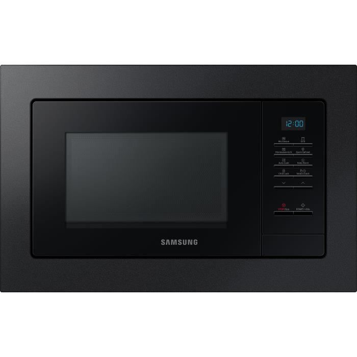 SAMSUNG MG20A7013CB - Micro-ondes gril encastrable 20L - Plateau tournant 25,5cm - Quick Defrost - Cavité céramique émail - Noir