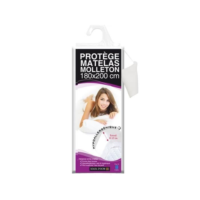 Protège-matelas molleton 180x200 cm blanc