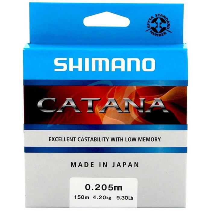 Shimano Catana Spinning 150 m - 0.255 mm Nylon Ligne de Pêche Monofilament Fil Mer Eau Douce Spinning Carnassiers