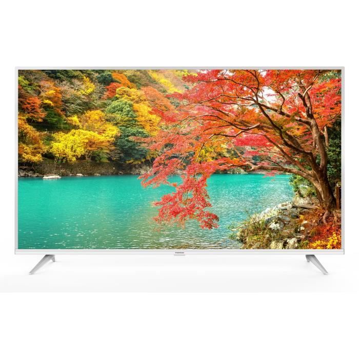 THOMSON 55UZ6000W TV LED 4K UHD - 55- (139cm) - Blanc - HDR - Dolby Audio - Android TV - 3 x HDMI - 2 x USB - Classe énergétique A +