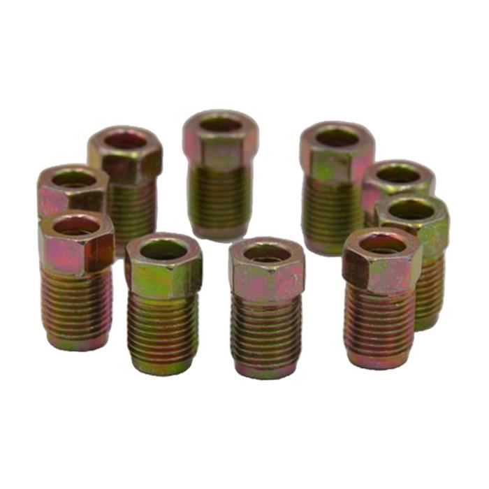 10Pcs Creux Court Mâle Vis De Tuyau De Frein Écrous Durables Pour Le Freinage Tube En Acier
