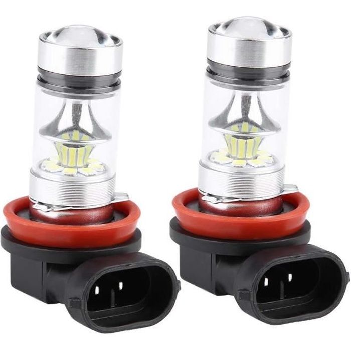 VINGVO feu de conduite antibrouillard 2x H8 H9 H11 6000K Super White 100W LED Ampoules de phare Kit Fog Car Driving Light