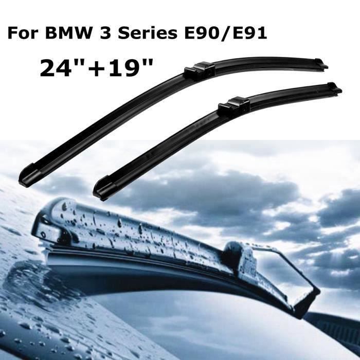 24 '' + 19 '' Paire Balais d'essuie-glace avant à droite pour BMW Série 3 E90 E91 2005-2013 Lo56263