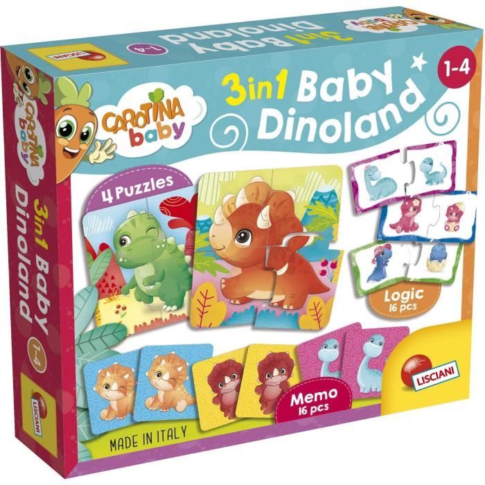 Dinoland Jeux éducatifs CAROTINA BABY Puzzles Mémo Associations