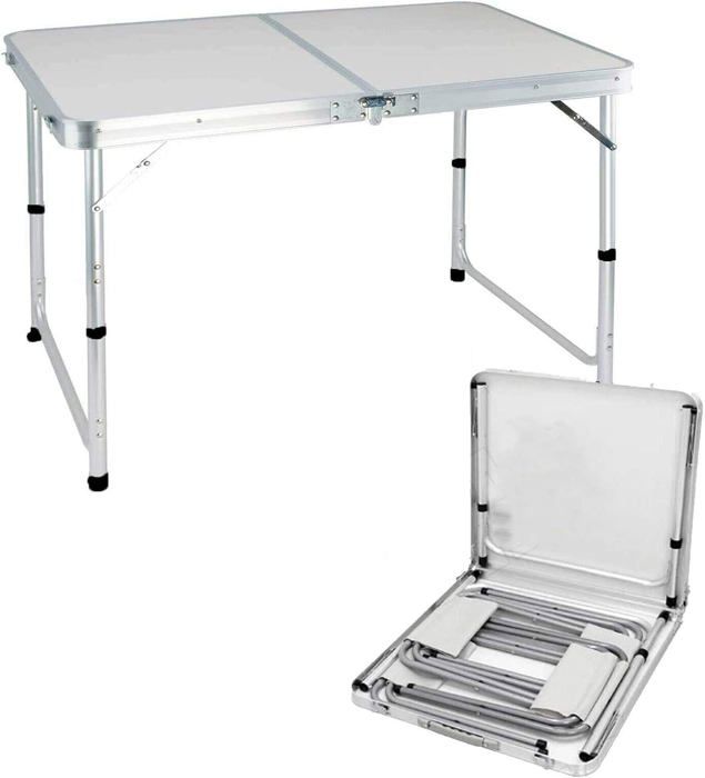 Table De Camping Pliable Aluminium XXL - Hauteur Réglable 73-94cm - 100x60cm - Transport Facile
