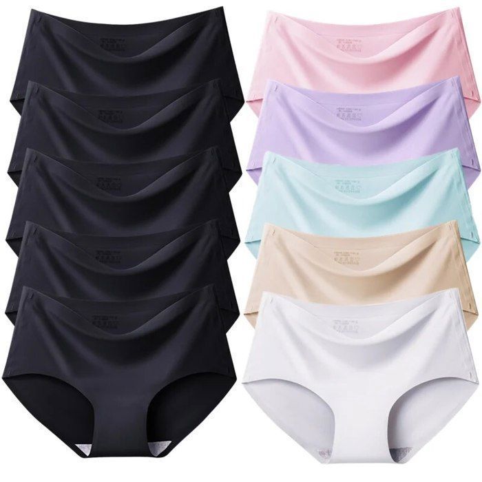 Lot De 3 Culottes Femme Sans Couture Taille Basse - Soie Glacée, Nylon/Élasthanne - Marque KIM
