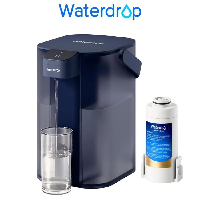 Waterdrop Carafe Filtrante Èlectrique Instantanée 35 L Système dEau Potable Extérieur Bleu (avec Filtre de 1 757L)