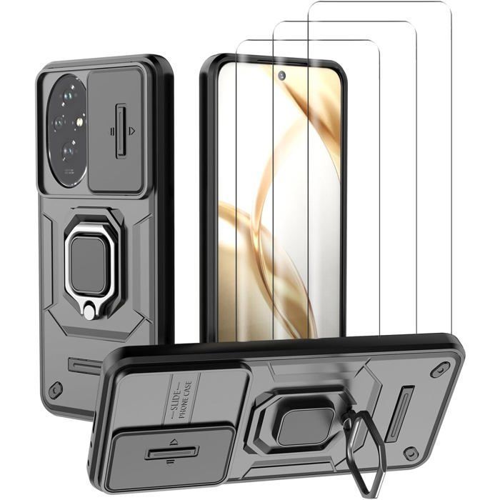 Accessoires de protection Huawei Honor 200 5G Coque magnétique Films en verre trempé Anneau béquille - vue 10