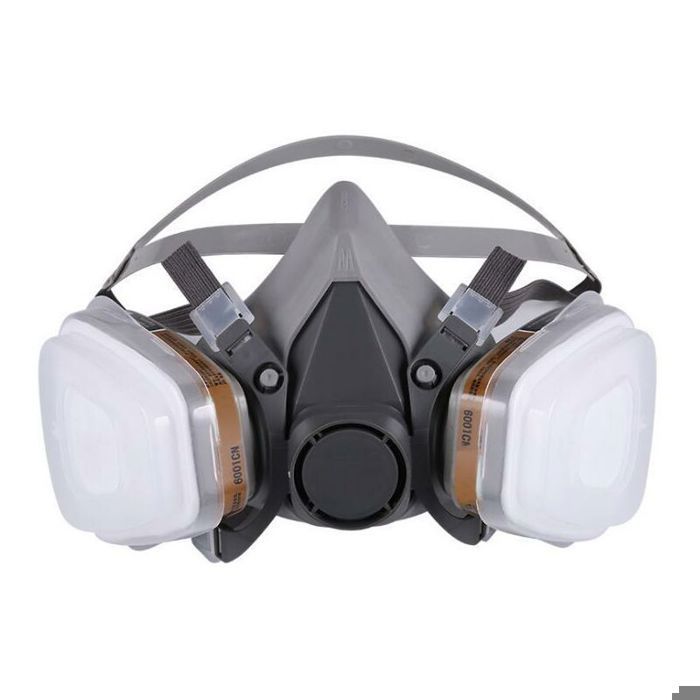 Masque Anti Poussière 18 in 1, Masques Peinture, Réutilisable Avec Filtre Anti Poussière,Masques a Gaz Respiratoire avec Filtre pour Pulvérisation, Peinture,Travaux, Produits Chimiques,Bricolage Bleu