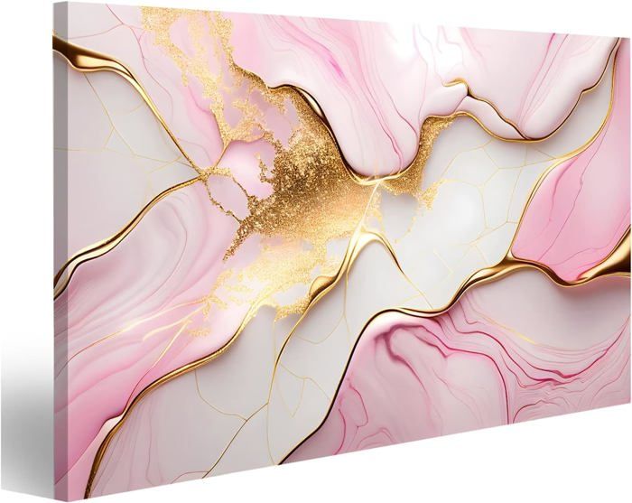 Tableau Décoratif Sur Toile 50x100 Cm - Fond à La Feuille D'or - Style Moderne - Marque Tulup - Neuf