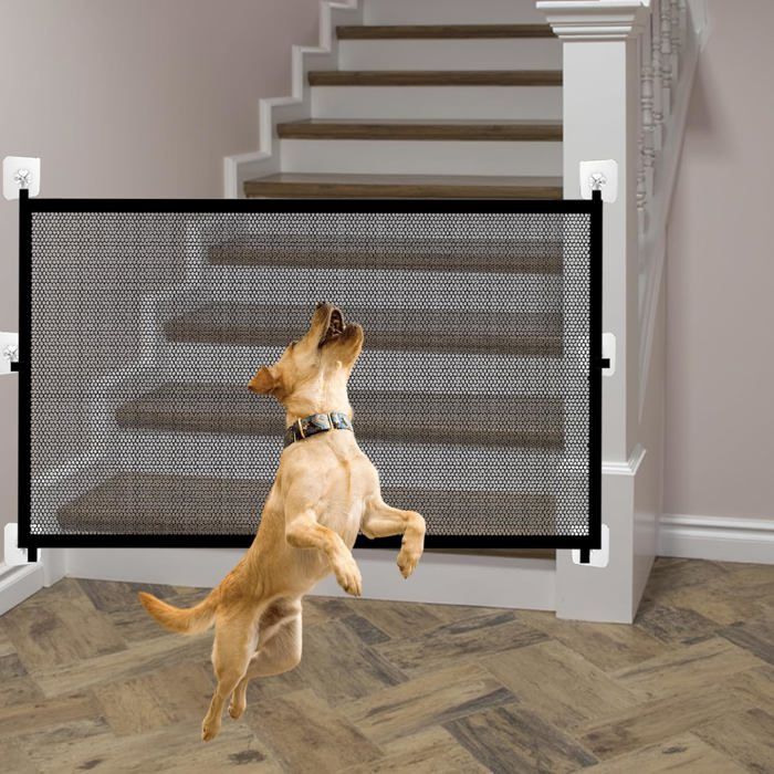 Barrière descalier portable pour chiens (72 x 110 cm) en maille pliable BARRIERE DE SECURITE ESCALIER - BARRIERE DE SECURITE PORTE