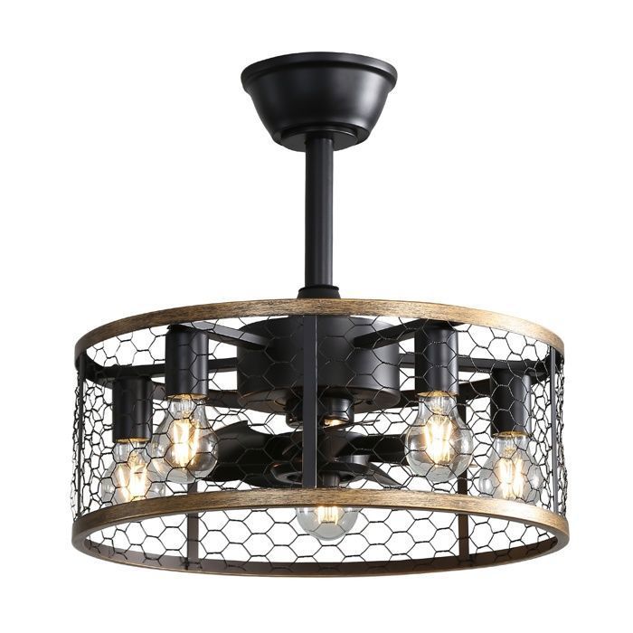 Ventilateur Plafond Industriel Avec Lumière – Télécommande & APP – 6 Vitesses, Pales Réversibles – Noir – Ø 50 Cm