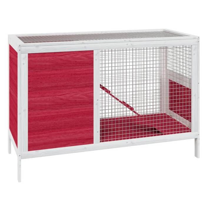 Clapier rouge 103 x 44 x 695 cm bois de pin massif Rouge 02_0041958