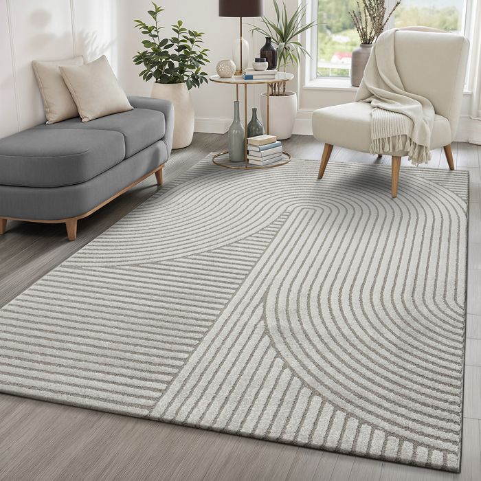 Tapis Moderne - THE CARPET - Everest - Effet 3D - Gris - 80 x 150 cm