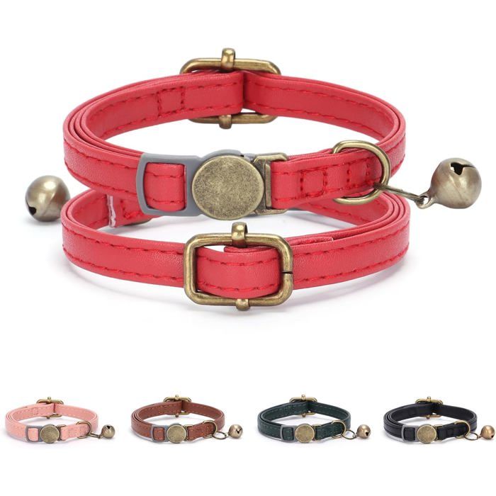 Comparer les prix de Collier Pour Chat En Cuir De Style Rétro Cuir Résistant À Lusure Cadeau Pour Les Amoureux Des Animaux De Compagnie