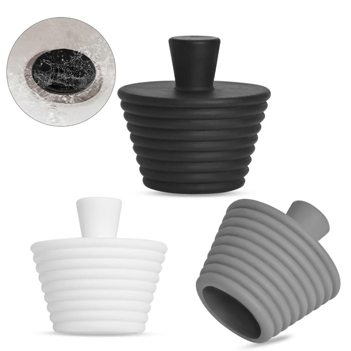 Bonde Douche Bouchons De Vidange Universels En Silicone Zawaer - Lot De 3, 15cm, Pour Baignoire, évier Et Lavabo Bouchon Silicone éviers