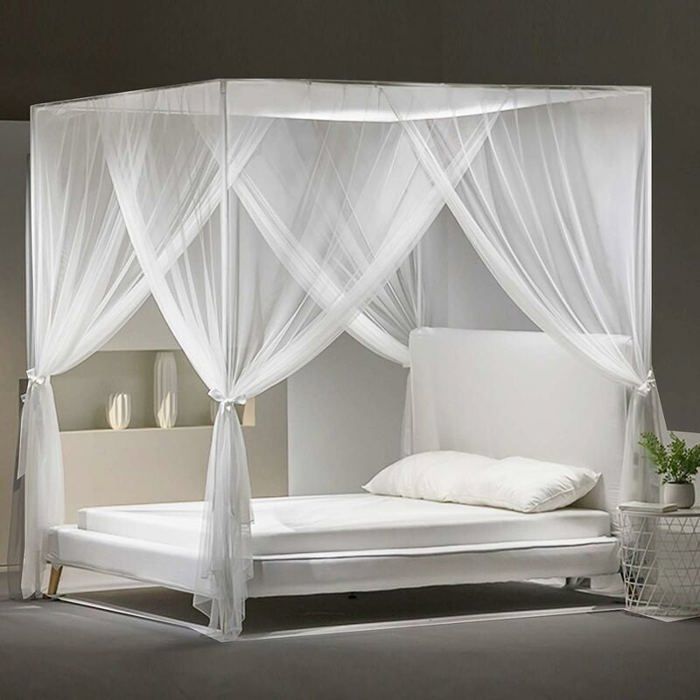 Moustiquaire de Lit Double SZHTFX Grand Moustiquaire Carré Lits Simples 4 Portes pour Anti Insectes Universelle Voilage Baldaquin I