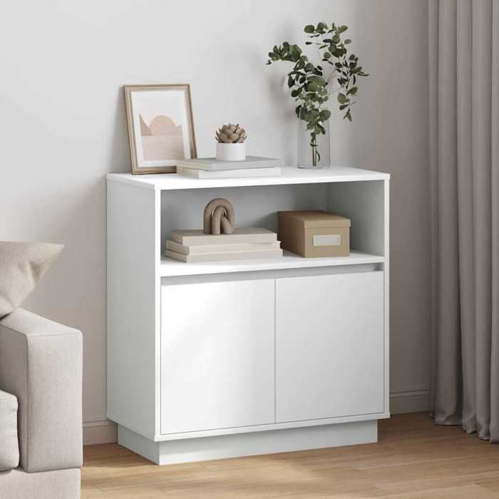 Prime day - Buffet avec LED Blanc 71 x 34.5 x 75 cm Bois dingénierie - Meuble bas - Cabinet/Commode pour salon CM994453
