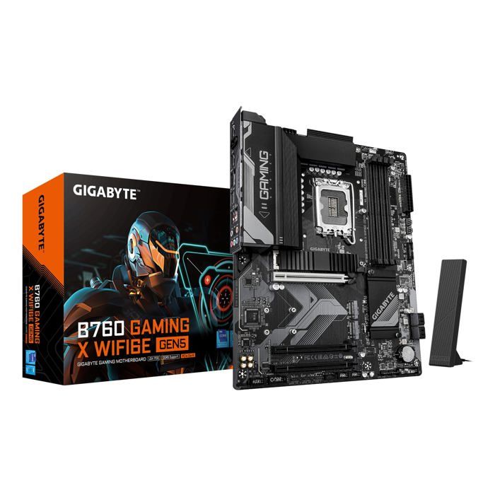 GIGABYTE B760 GAMING X WIFI6E GEN5 Carte Mère – Compatible avec les processeurs Intel Core 14e génération VRM 8+1+1 phases jusqu'à 5600 MHz DDR5 3 x .2 PCIe 4.0 Wi Fi 6E LAN 2.5 GbE USB 3.2 Gen 2 Neuf - vue 5