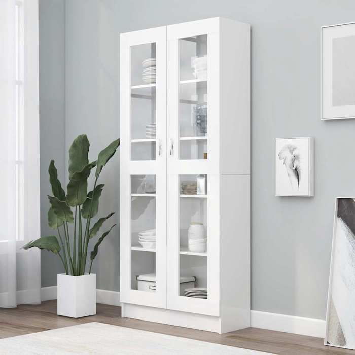 Armoire à vitrine - vidaXL - Blanc - 825x305x185 cm - Bois dingénierie