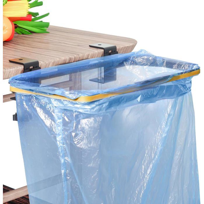 Support pour Sac Poubelle Porte-Sacs Poubelle Suspendu Support de Sac Poubelle en Acier Inoxydablepour Cuisine Placard Camping