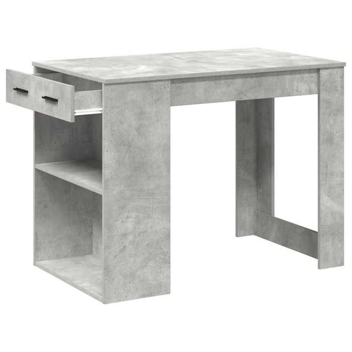 Table cuisine CLOUD Gris Bureau/Table - 1/2 personnes - avec tiroir et étagère gris béton bois dingénierie tt59