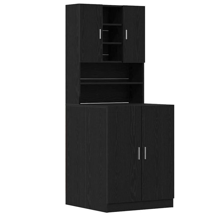 Meuble de rangement pour buanderie - vidaXL - Chêne noir - 70.5x71.5x181.5 cm - Bois dingénierie - Autonome