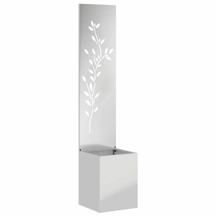 Écran de jardin décoratif - vidaXL - Argenté - Acier galvanisé - 140x32 cm - Incrustations décoratives
