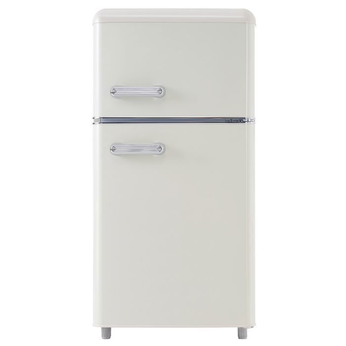 Réfrigérateur rétro double porte EDENDIRECT volume total 72 litrescongélateur 21 litres3 étagères réglablesblanc[classe E]