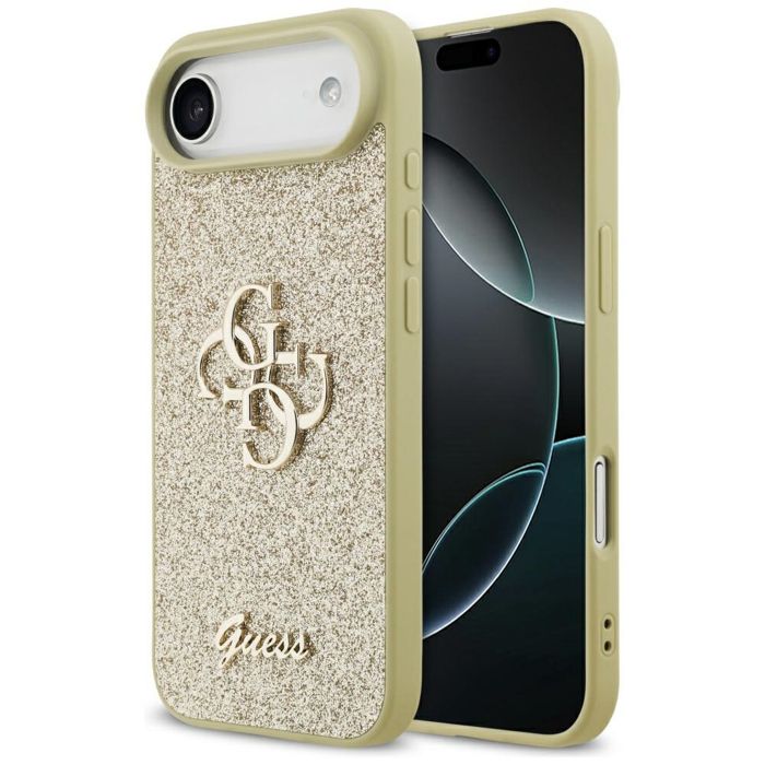 Guess Coque 4G Metal Logo Glitter pour Apple iPhone Air Doré Neuf