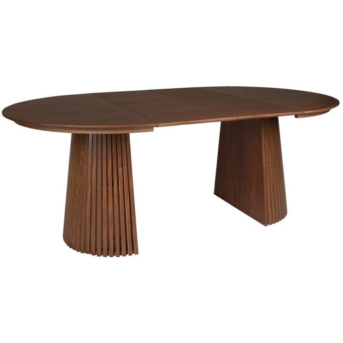 Table à manger extensible – FORMISTY – décor noyer – 120–200x120 cm