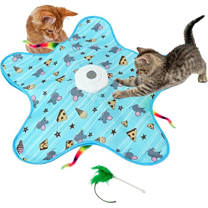 Jouet Interactif pour Chats dIntérieurJouet Rechargeable pour Chaton à Activation Tactile avec Jeu de Cache-Cache et Élément