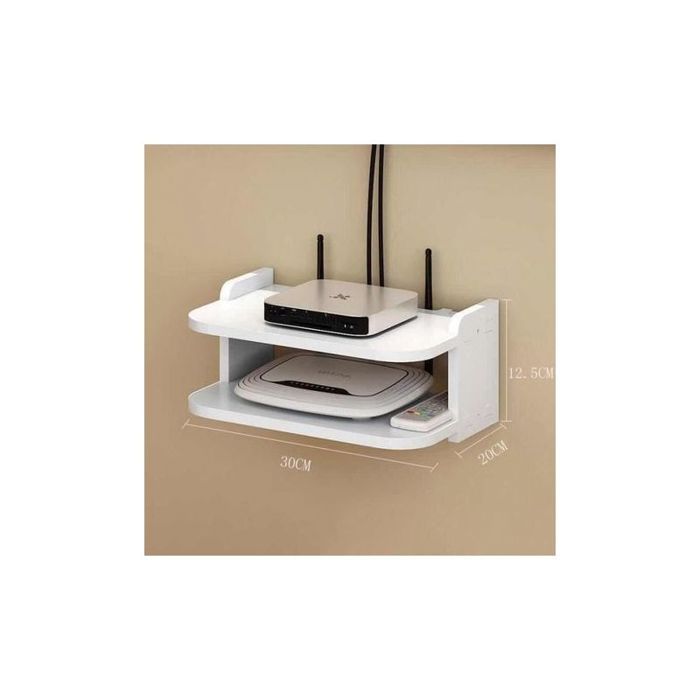 Étagère de boîte de télévision flottante montage mural support de routeur WiFi organisateur de boîtier décodeur-30cm